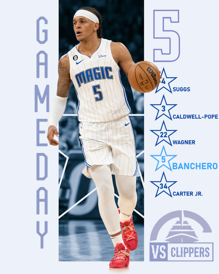 Paolo Paolo Banchero Gameday Graphic against Los Angeles Clippers (24-25' NBA Season)